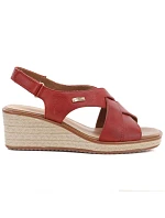 Sergio Leone SK297 dámske bordové kožené sandále na platforme