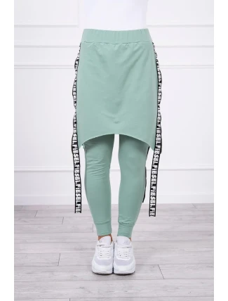 Nohavice/oblek s nápisom selfie tmavo mätový