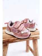 Dziecięce Buty Sportowe Rzepy Memory Foam System Big Star KK374180 Różowe