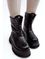 Śniegowce Damskie Na Grubej Podeszwie Z Suwakiem GOE MM2N4078 Czarne