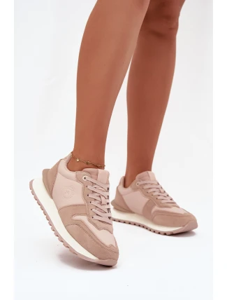 Skórzane Sneakersy Damskie Big Star OO274521 HI-POLY SYSTEM Nude