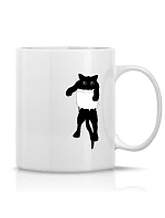 KOČKA V KAPSE - klasický bílý keramický hrníček 300 ml KOČKA V KAPSE - klasický bílý keramický hrníček 300 ml