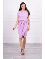 Šaty s obálkovým spodným dielom vo fialovej farbe