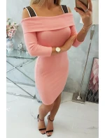 Marhuľové šaty so širokými ramienkami