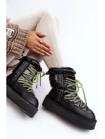 Śniegowce Damskie Na Grubej Podeszwie Wegańskie D.Franklin DFSH371007 Czarne