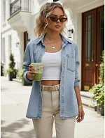 Dámska modrá džínsová košeľa FashionStreet DY0490 Dámska modrá džínsová košeľa FashionStreet DY0490