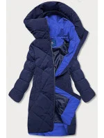 Dlhšia dámska zimná bunda s vysokým stojačikom tmavomodrá (j9-067) Dlhšia dámska zimná bunda s vysokým stojačikom tmavomodrá (j9-067)