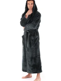 Pánsky župan 3156 Siena s kapucňou oversized antracitový - Vestis