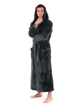 Pánsky župan 3156 Siena s kapucňou oversized antracitový - Vestis