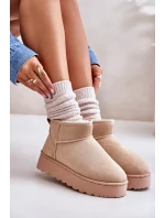 Dámske zateplené snežnice na platforme s kožušinou Beige Xamella Dámske zateplené snežnice na platforme s kožušinou Beige Xamella