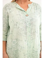 Dámska bavlnená blúzka s krátkymi rukávmi a ozdobným tlačidlom Mint Dámska bavlnená blúzka s krátkymi rukávmi a ozdobným tlačidlom Mint