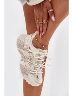 Sneakersy Buty Sportowe Damskie Beżowe Tonelli