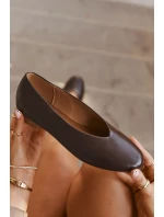Baleriny Damskie Z Eko Skóry Na Płaskim Obcasie Brązowe Olyssia