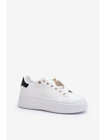 Sneakersy Damskie Z Ozdobą Białe Celedria