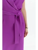 Košeľové šaty s opaskom S363 levanduľová - Stylove