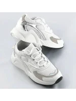 Biele šnurovacie sneakersy s farebnými vsadkami (6346)