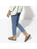 Dámske/pánske žabky Birkenstock Arizona Birko-Flor Nubuck Stone Regular Wide Grey (0151211)