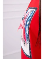 Blúzka s 3D grafikou plameniaka červená