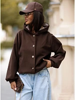 Dámska bunda typu bomber s vlnou a kapucňou, hnedá, FashionStreet TY5928