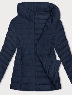 Tmavomodrá dámska prešívaná bunda pre prechodné obdobie (16M9109-215)