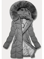 Dámska plus size zimná bunda do polovice stehien S'west grey dark (B8306-70) Dámska plus size zimná bunda do polovice stehien S'west grey dark (B8306-70)