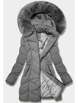 Dámska plus size zimná bunda do polovice stehien S'west grey dark (B8306-70) Dámska plus size zimná bunda do polovice stehien S'west grey dark (B8306-70)