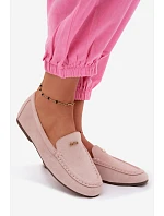 Dámske mokasíny s malým zlatým detailom Dirty pink Sarivelle