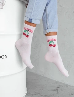 Skarpetki Damskie CHERRIES Pudrowy Róż