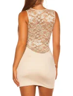 Dámske sexy mini šaty 0000STYLE7 Light beige - KouCla