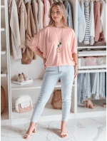 Dámska oversize maslová blúzka s príveskom LUZVIA powder pink FashionStreet RY2774 Dámska oversize maslová blúzka s príveskom LUZVIA powder pink FashionStreet RY2774