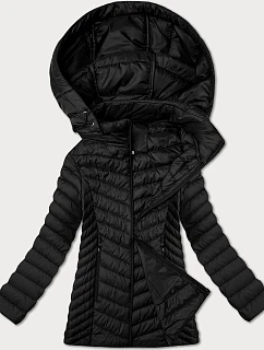 Dámska ľahko zateplená prešívaná bunda plus size J Style black (16M9265-392)