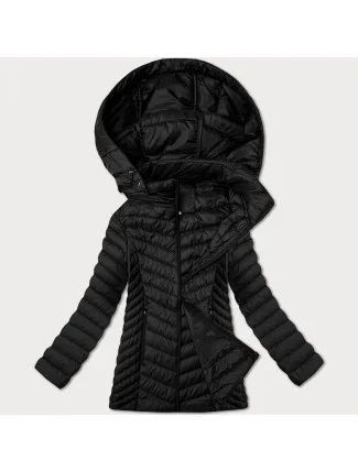 Dámska ľahko zateplená prešívaná bunda plus size J Style black (16M9265-392)
