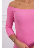 Pruhované priliehavé šaty vo svetlo ružovej farbe Pruhované priliehavé šaty vo svetlo ružovej farbe