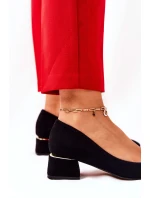 Zamszowe Czółenka Lewski 3118 Czarne