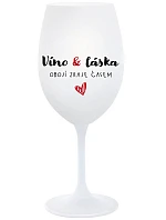 VÍNO A LÁSKA: OBOJA CHÝBA V ČASE - pohár na biele víno 350 ml