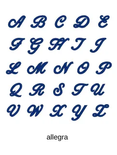 Výšivka monogram dve písmená Allegra skript