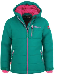 Detská zimná lyžiarska bunda Trollkids Hemsedal Snow Jacket XT with Hood Green (513-312)