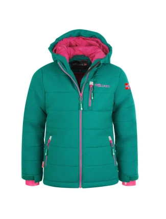 Detská zimná lyžiarska bunda Trollkids Hemsedal Snow Jacket XT with Hood Green (513-312)