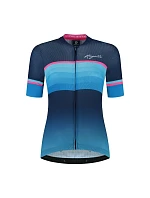 Dámske tričko Rogelli IMPRESS II v nebeskomodrej farbe s ružovými prvkami, veľkosť XL Dámske tričko Rogelli IMPRESS II v nebeskomodrej farbe s ružovými prvkami, veľkosť XL