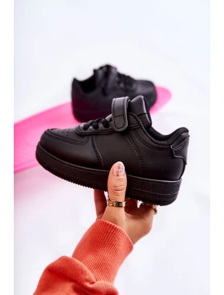 Dziecięce Buty Sportowe Na Rzepy Czarne Elike