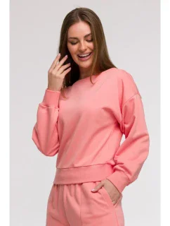 B293 Mikina s otvoreným chrbtom - koralová