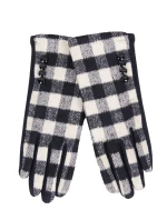 Dámske rukavice RES-0092K-345C Black with white - Yoclub Dámske rukavice RES-0092K-345C Black with white - Yoclub