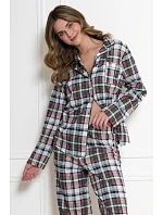 Pyžamo Leveza 1805 Wala, s dlhými rukávmi, veľkosti M–2XL, na zapínanie