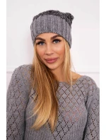 Čiapka Paris z fleecu K213 tmavo šedá + čierna