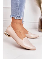 Mokasyny Na Złotym Obcasie Laura Messi 2013 Beżowe