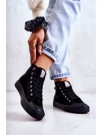 Damskie Wysokie Trampki Cross Jeans JJ2R4055C Czarne