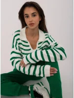Dámska pletená súprava v zelenej/ružovej farbe (0610)