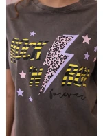 Blúzka z bavlny Rock n roll brown