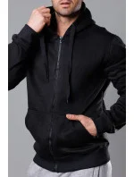 Čierna pánska rozopínacia mikina s kapucňou (68B2008-3) Čierna pánska rozopínacia mikina s kapucňou (68B2008-3)