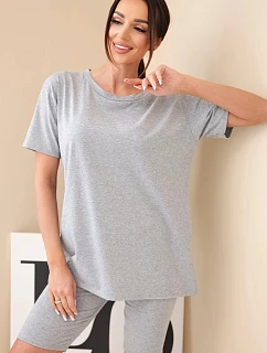 Dámsky bavlnený set s krátkym rukávom a šortkami žltý